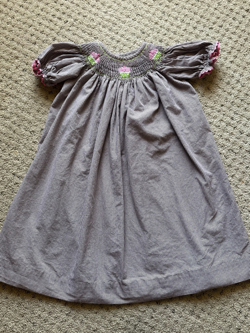 Secret Wishes Smocked Cupcake Gingham Dress Size 4T
